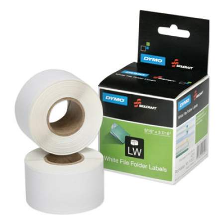 AbilityOne 7530016579756 Dymo/SKILCRAFT LabelWriter Thermal Labels, File Folder Label, 0.56" x 3.43", Black on White