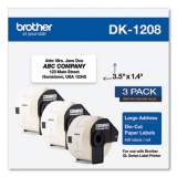 Brother Die-Cut Address Labels, 1.4 x 3.5, White, 400/Roll, 3 Rolls/Pack (DK12083PK)