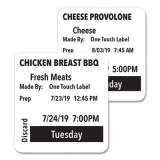 Seiko SLP-FPL Food Prep Labels for Food Prep Labeling Printers, 2" x 2", Black, 500 Labels/Roll