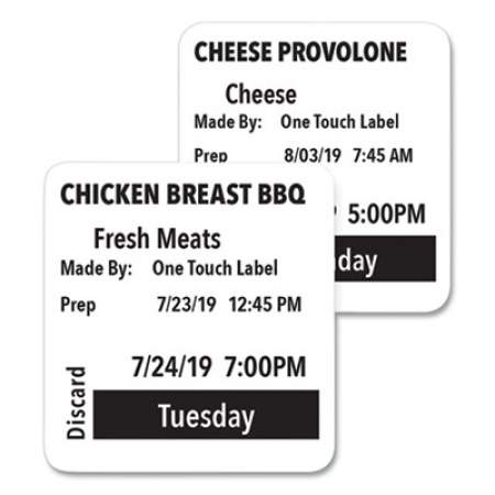 Seiko SLP-FPL Food Prep Labels for Food Prep Labeling Printers, 2" x 2", Black, 500 Labels/Roll