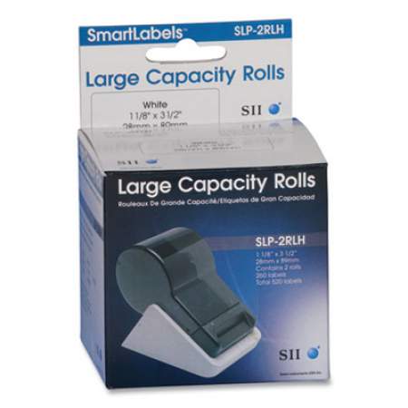Seiko SLP-2RLH Self-Adhesive Address Labels, 1.12" x 3.5", White, 260 labels/Roll, 2 Rolls/Box