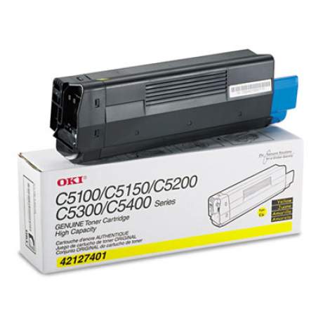 Oki 42127401 High-Yield Toner (Type C6), 5,000 Page-Yield, Yellow