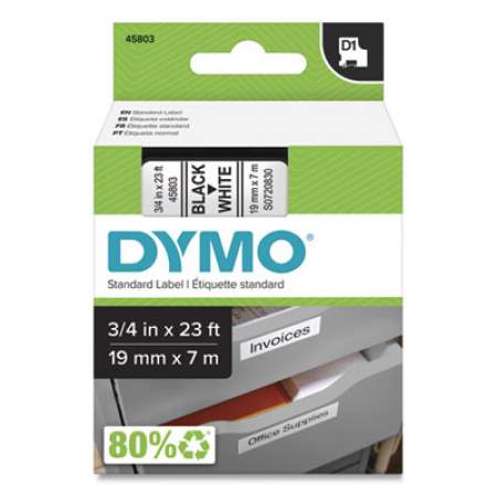 6PK For DYMO D1 45803 LabelPoint 300 350 Black on White Label Tape 19mm*7m 3/4" 
