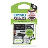 DYMO D1 Durable Labels, 0.5" x 10 ft, White on Black (2125347)