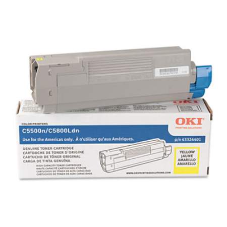 Oki 43324401 High-Yield Toner, 5,000 Page-Yield, Yellow