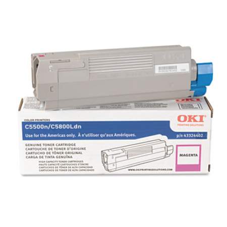 Oki 43324402 High-Yield Toner (Type C8), 5,000 Page-Yield, Magenta