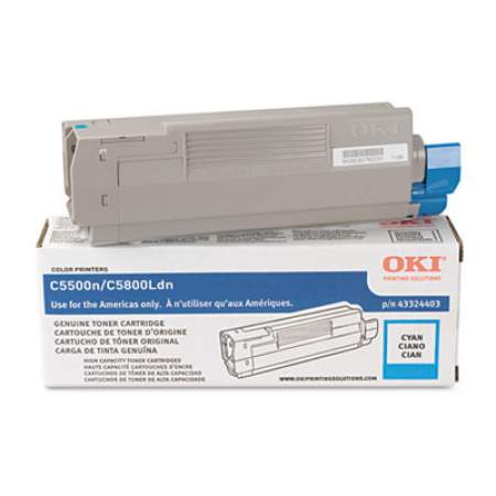 Oki 43324403 High-Yield Toner (Type C8), 5,000 Page-Yield, Cyan