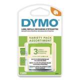 DYMO LetraTag Paper/Plastic Label Tape Value Pack, 0.5" x 13 ft, Assorted, 3/Pack (12331)