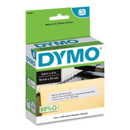 Dymo Compatible 30330 3/4" x 2" Return Address Labels White Matte Finish 