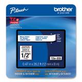 Brother P-Touch TZe Laminated Removable Label Tapes, 0.47" x 26.2 ft, Blue on White (TZE233CS)