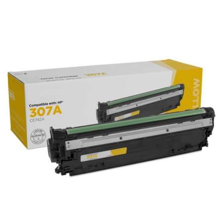 Compatible HP 307A, (CE742A) Yellow Original LaserJet Toner Cartridge (CE742A-R)